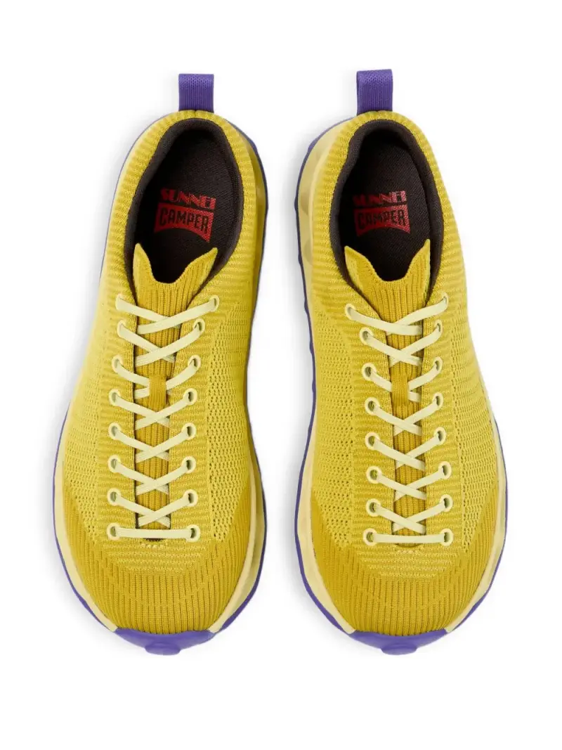 Camper Sneakers giallo con tomaia in maglia traspirante miniatura 3