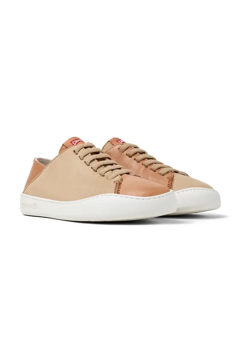 sneakers in pelle TWS colore beige K201670-007 miniatura 3