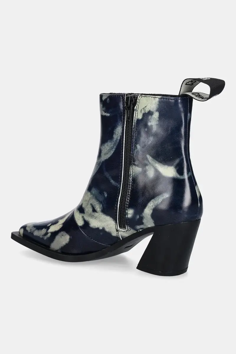 stivaletti alla caviglia in pelle Karole donna colore blu K400831-001 miniatura 3