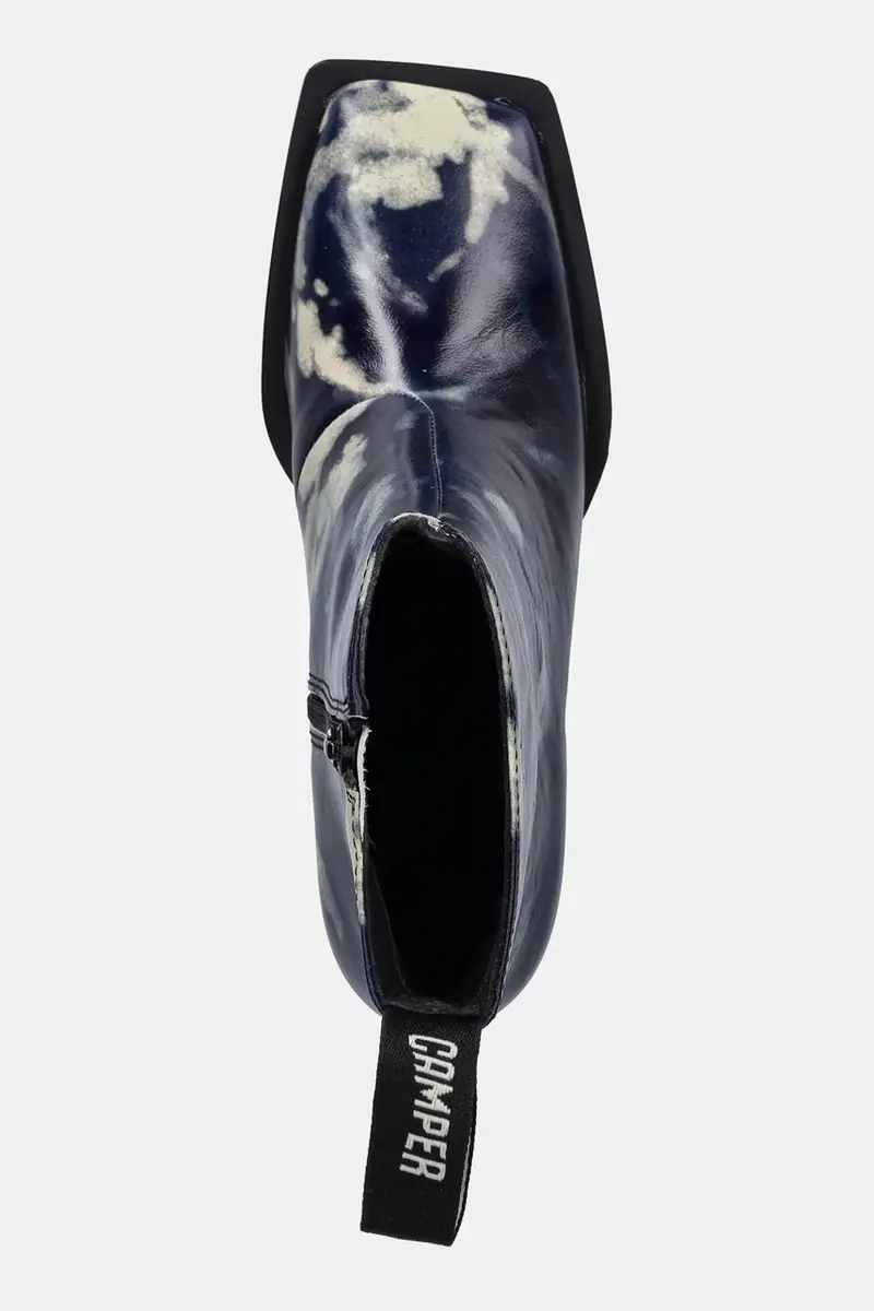 stivaletti alla caviglia in pelle Karole donna colore blu K400831-001 miniatura 4