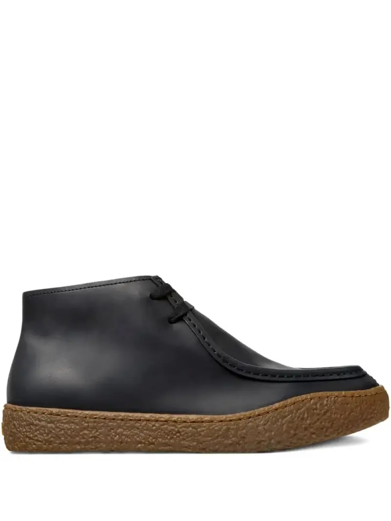 Camper Stivali stringati in pelle nera