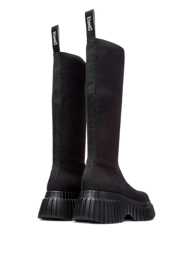 Camper Stivali a coste neri in maglia miniatura 2