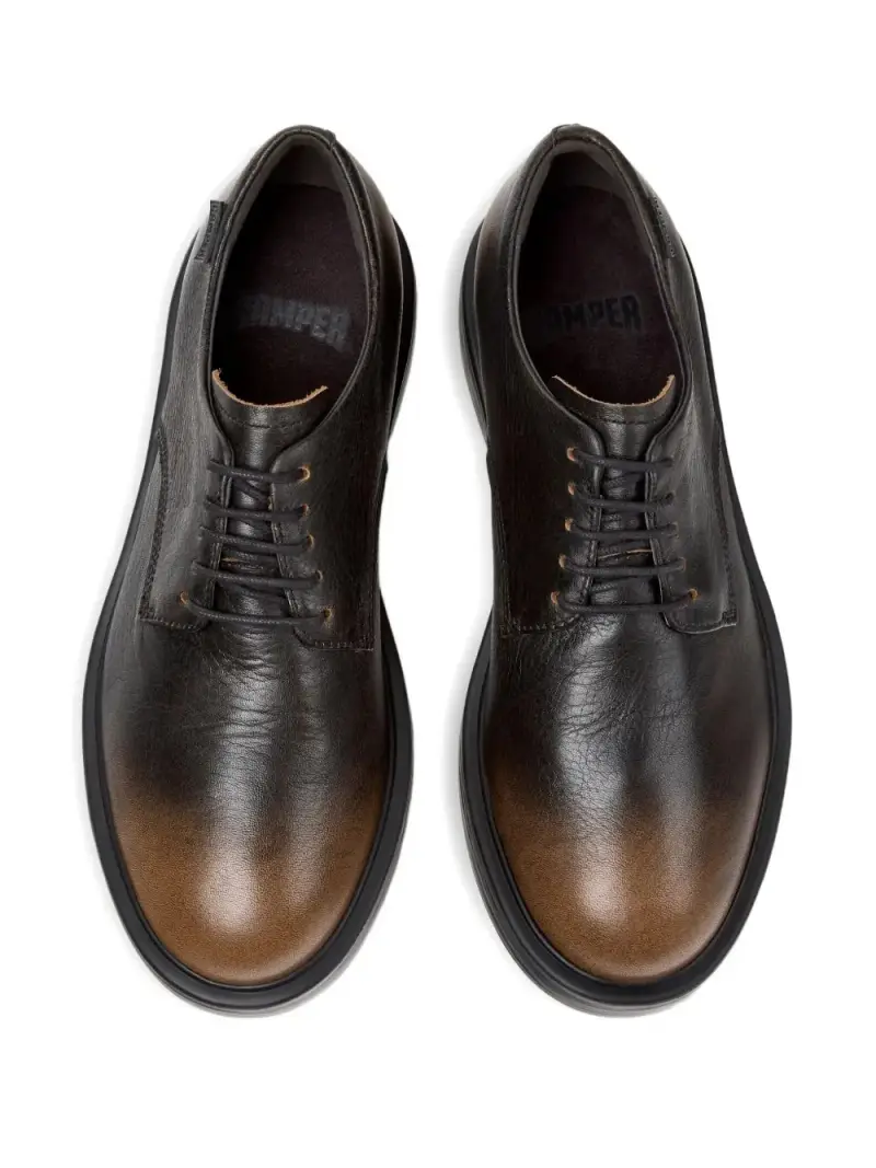 Camper Stringate Nero in Pelle di Vitello miniatura 3