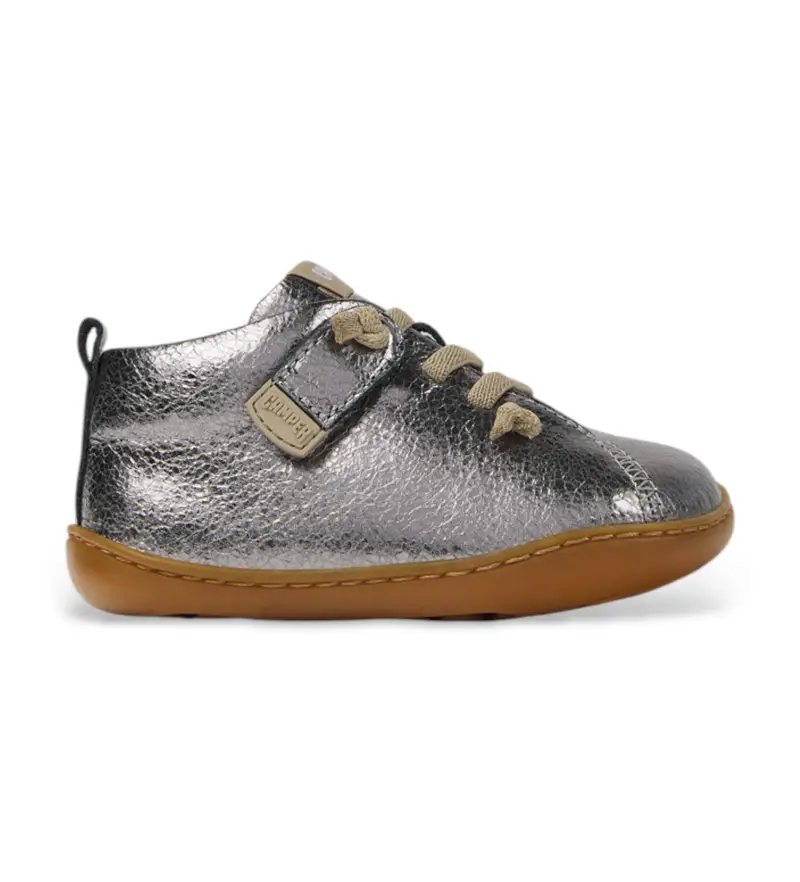unisex per bambino 80153-097 Stivaletti in pelle grigia Peu (23), Basso, Stringhe, Casual, Grigio, moda per bambini