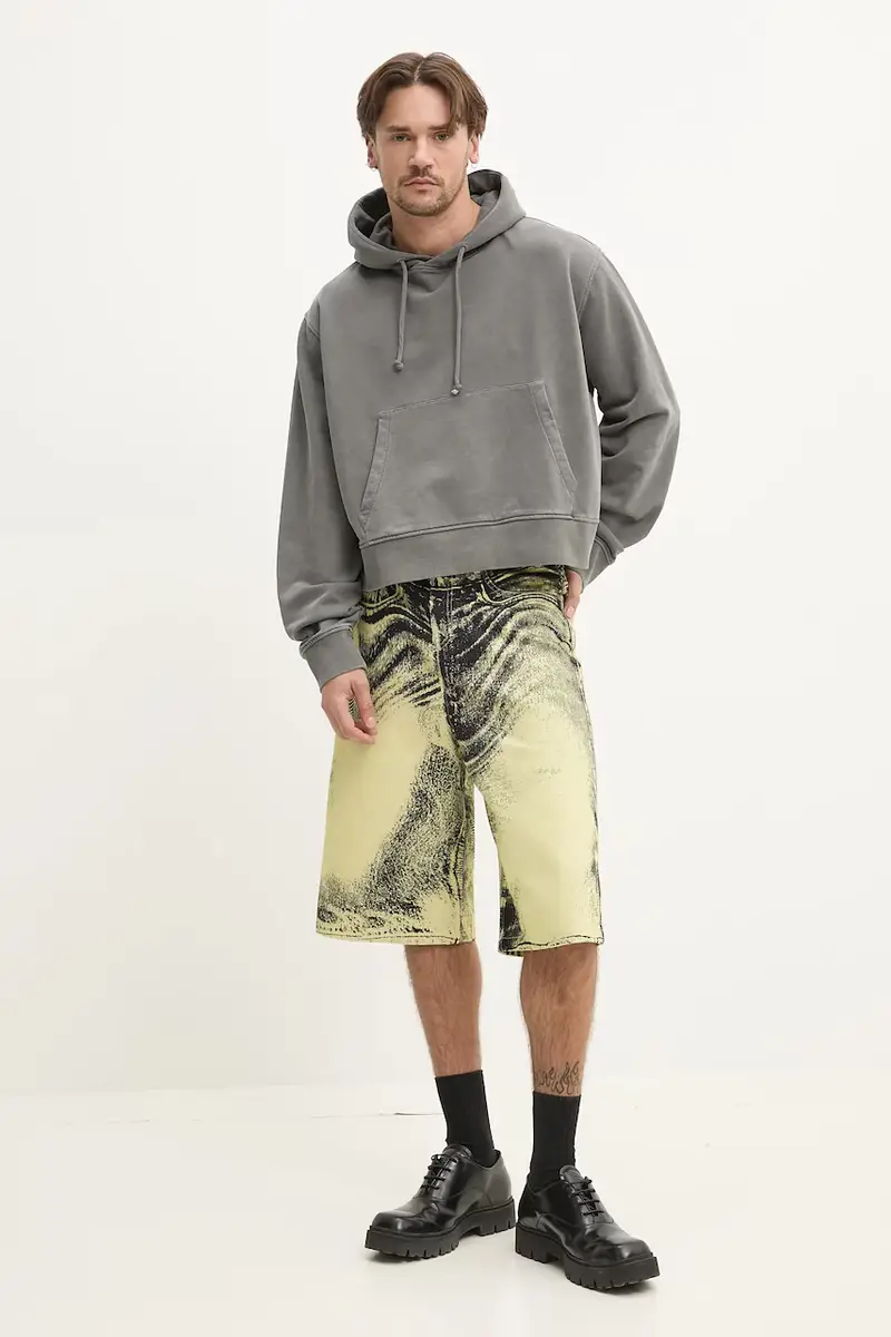 felpa in cotone uomo colore grigio con cappuccio AU00018.001 miniatura 2