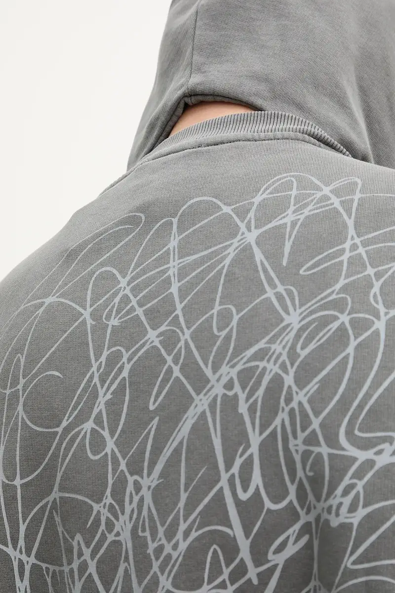 felpa in cotone uomo colore grigio con cappuccio AU00018.001 miniatura 5