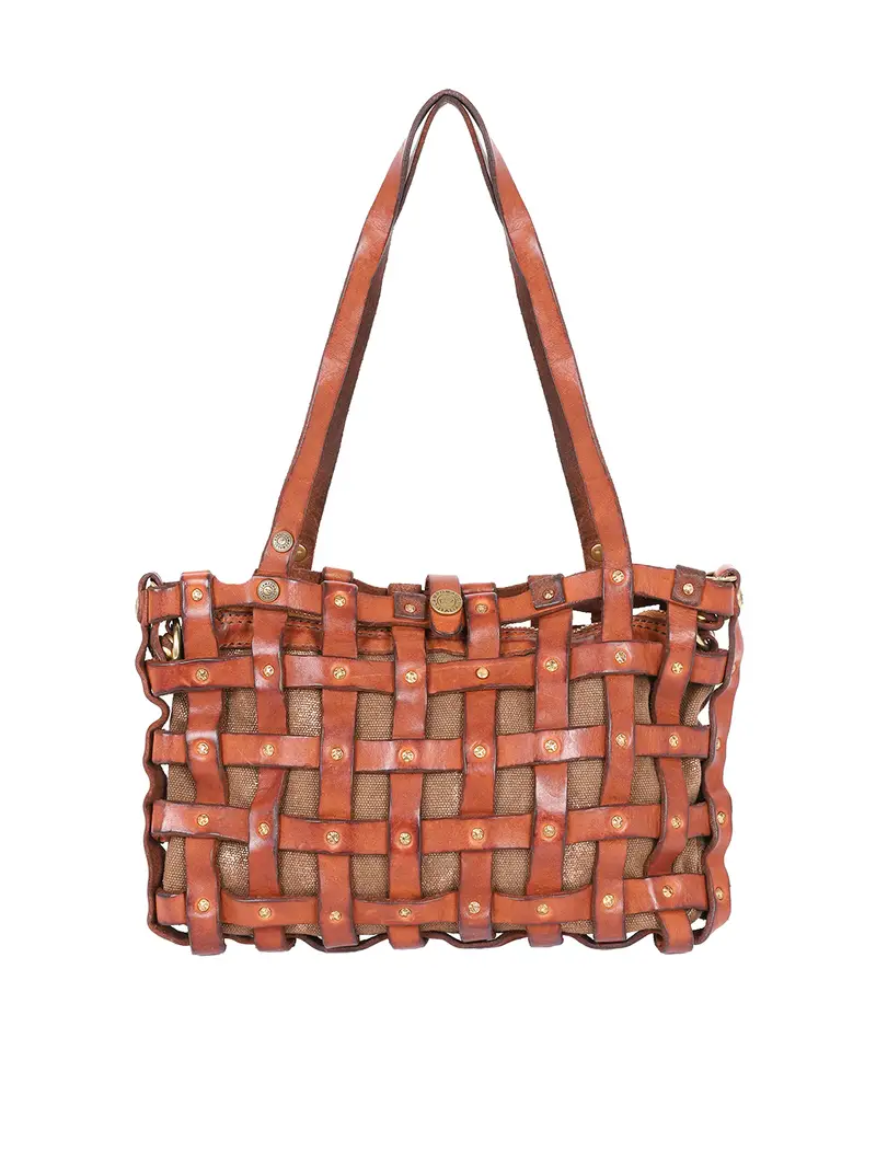 Borsetta Mano In Pelle Effetto Gabbia Valeria