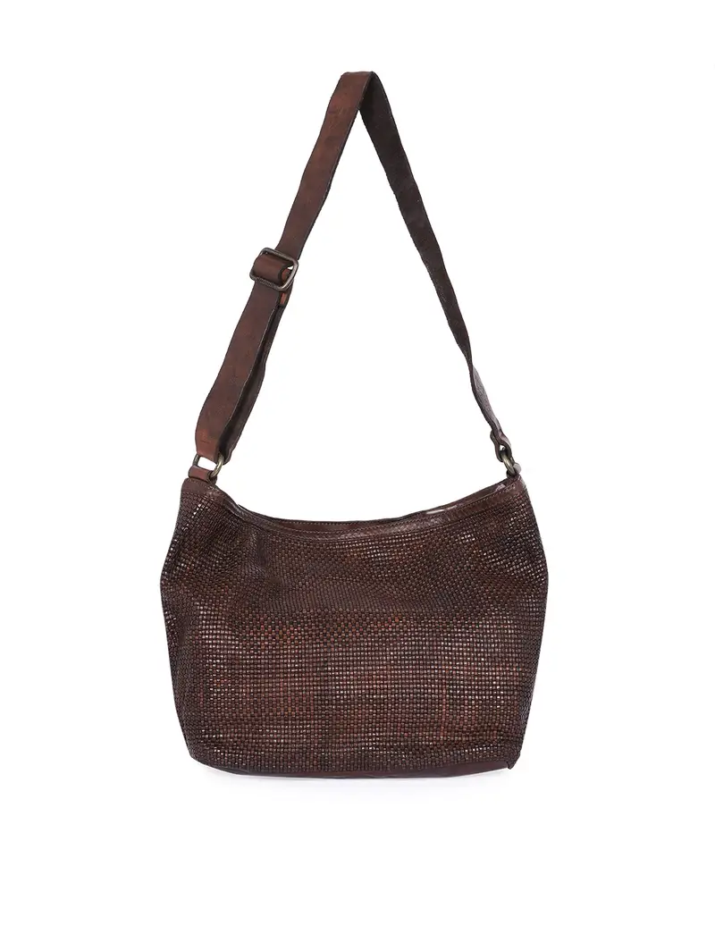 Hobo Con Intreccio Testa Di Moro Marrone Scuro