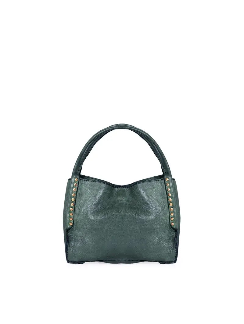 Mini Shopping Vacchetta Verde Bottiglia Kura Nero