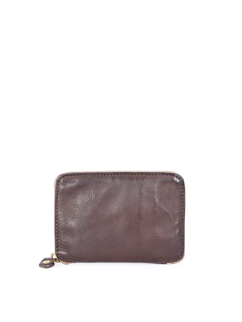 Portafoglio Con Cerniera Testa Di Moro Marrone