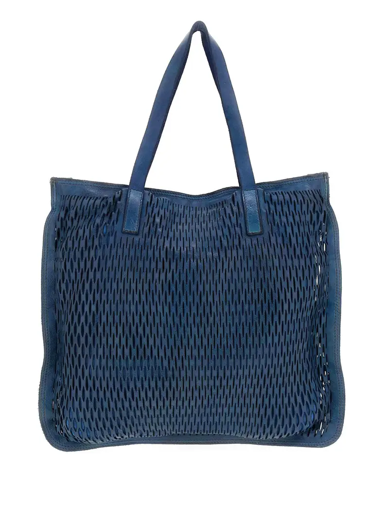 Shopping bag donna Mangrovia in pelle laserata blu Donna C040720ND X2489 C3019