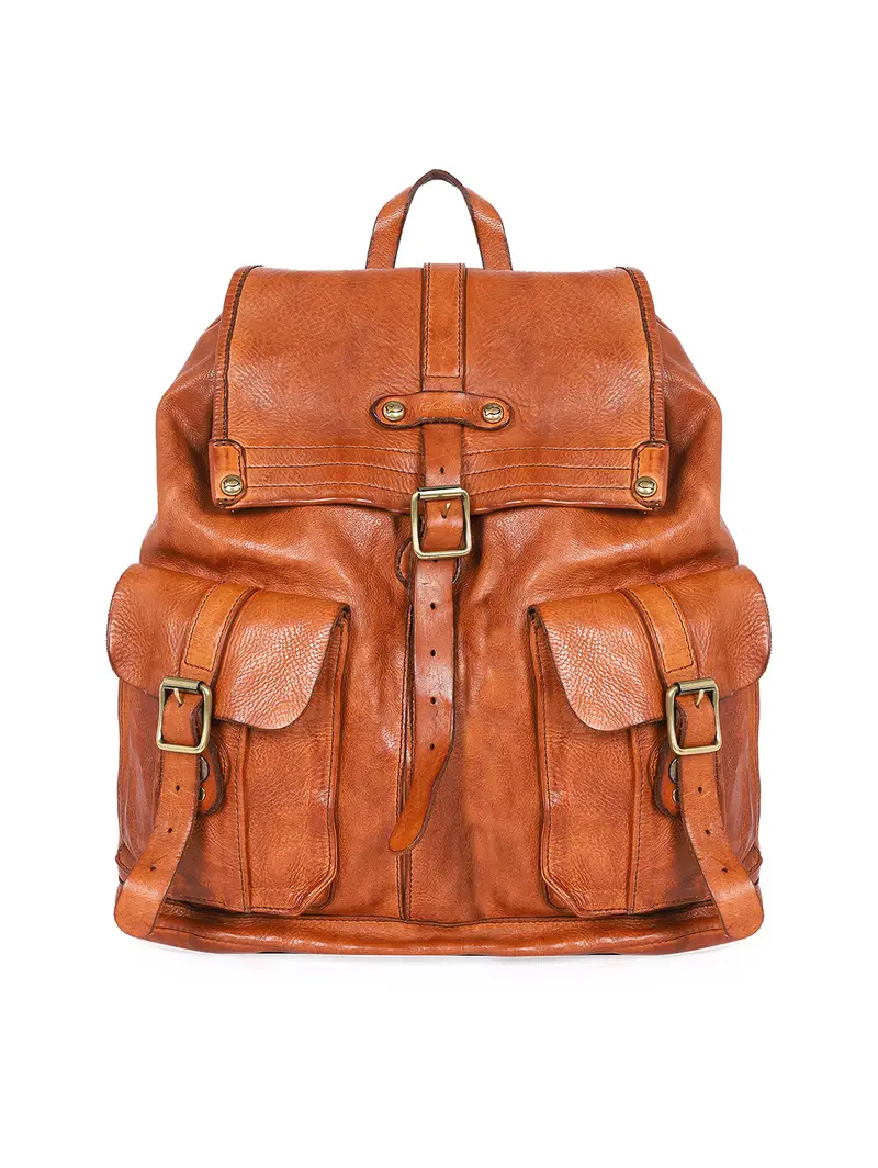 Zaino Unisex Pelle Cognac Marrone