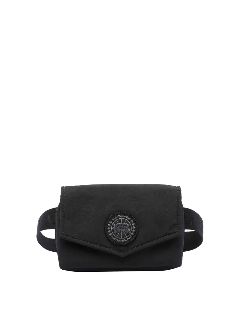 Logo mini borsa in vita Nero