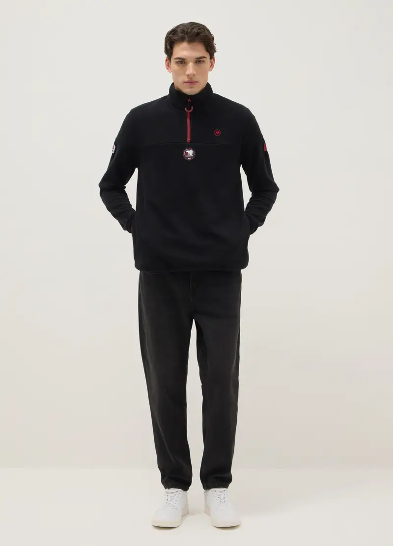 CANADA TRAIL, Giacca Pesante Nera Regular Fit Con Mezza Zip, Uomo, Nero miniatura 2