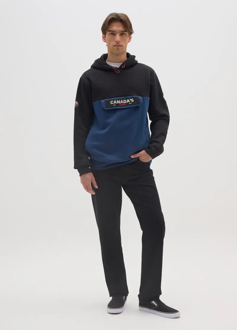 Felpa In Misto Cotone Multicolor Con Cappuccio, Uomo, Multicolor miniatura 2