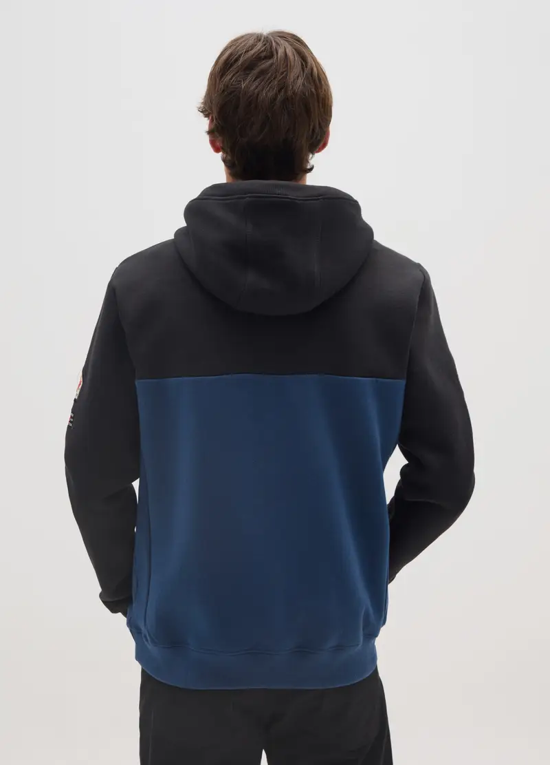 Felpa In Misto Cotone Multicolor Con Cappuccio, Uomo, Multicolor miniatura 3