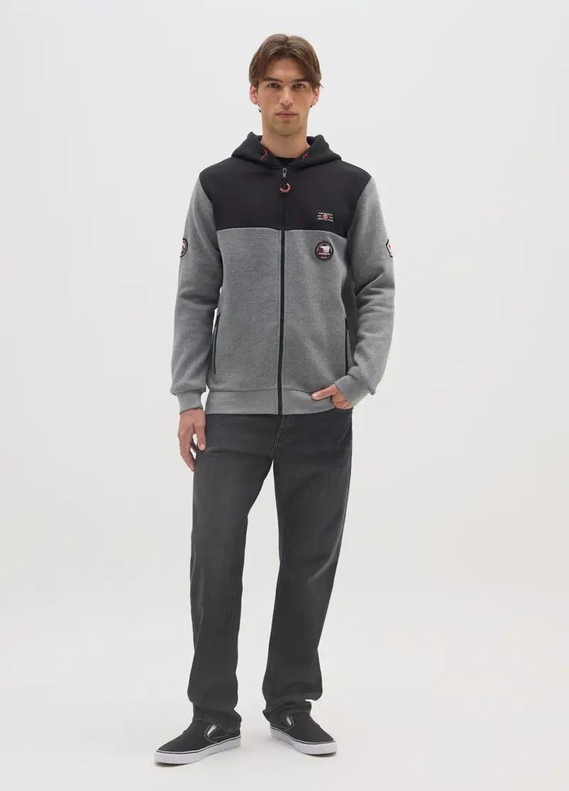 Felpa In Misto Cotone Multicolor Regular Fit, Uomo, Multicolor miniatura 2