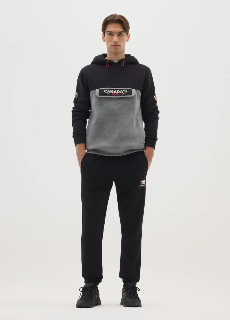 Felpa Multicolor Con Cappuccio E Tasca Frontale In Misto Cotone, Uomo, Multicolor miniatura 2