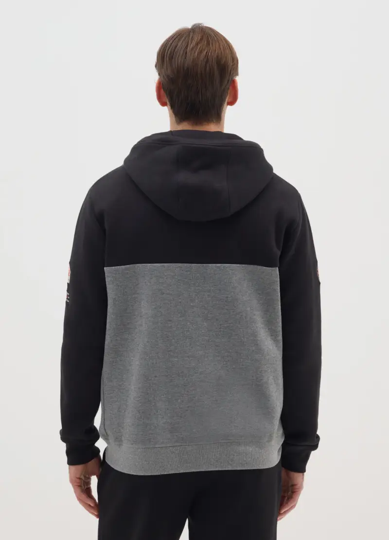 Felpa Multicolor Con Cappuccio E Tasca Frontale In Misto Cotone, Uomo, Multicolor miniatura 3