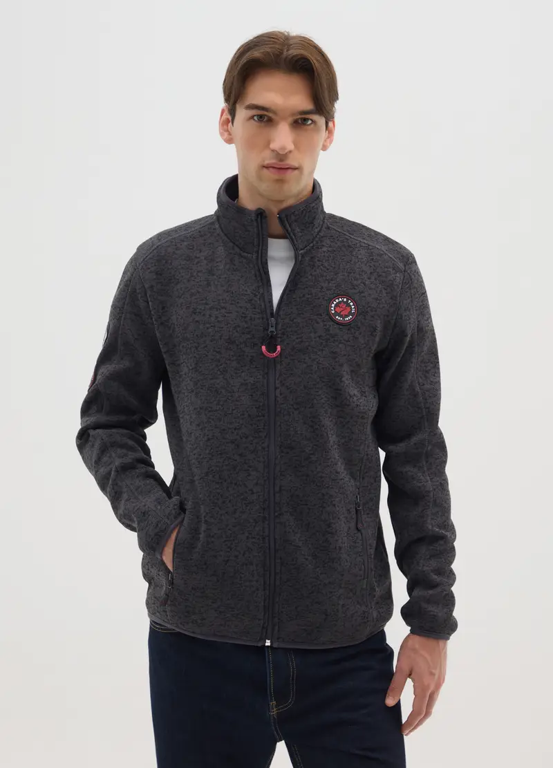 Giacca Grigia Pesante Con Zip E Logo Canada Trail, Uomo, Grigio miniatura 2