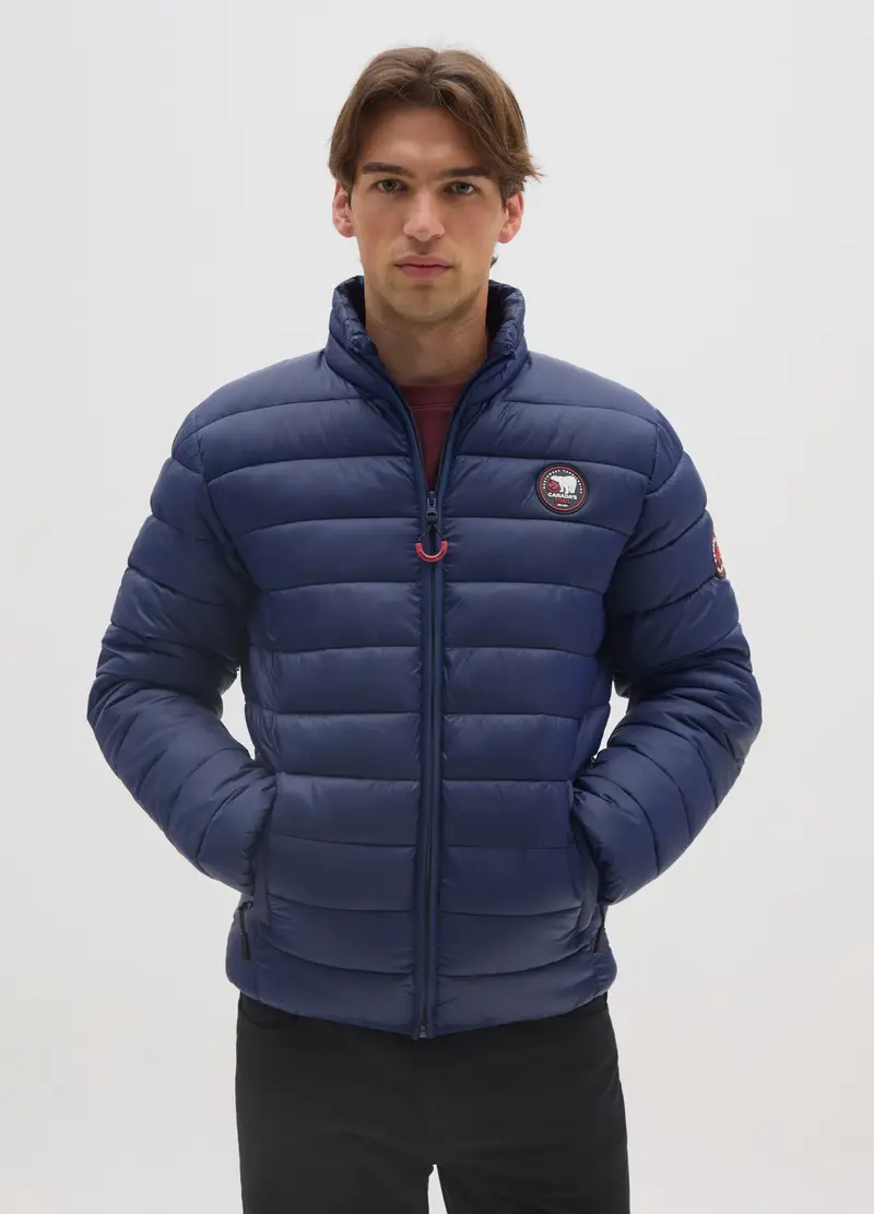 Giacca Imbottita Blu Con Zip, Uomo, Blu miniatura 2