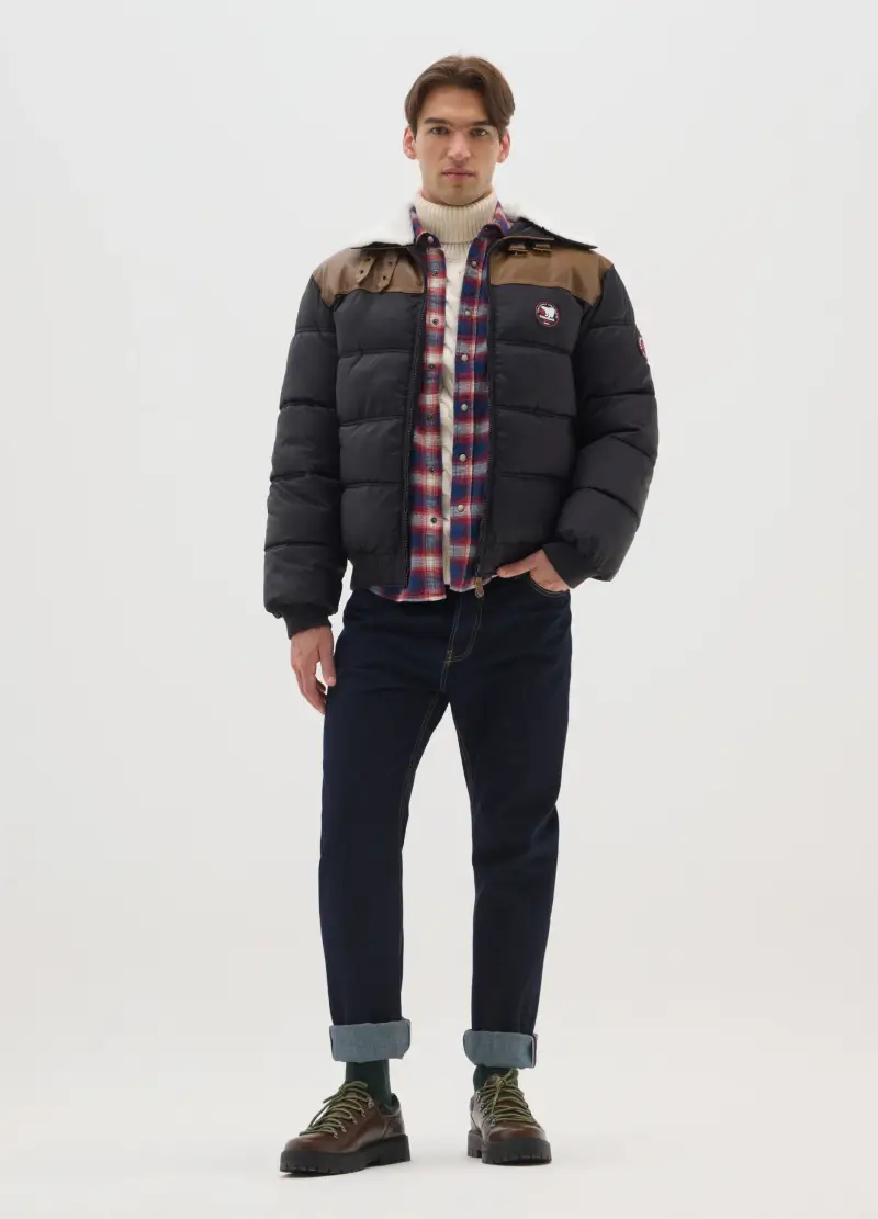 Giacca Imbottita Multicolor Con Zip, Uomo, Multicolor