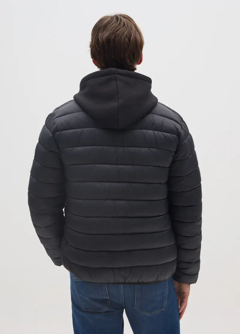 Giacca Imbottita Nera Con Zip, Uomo, Nero miniatura 3