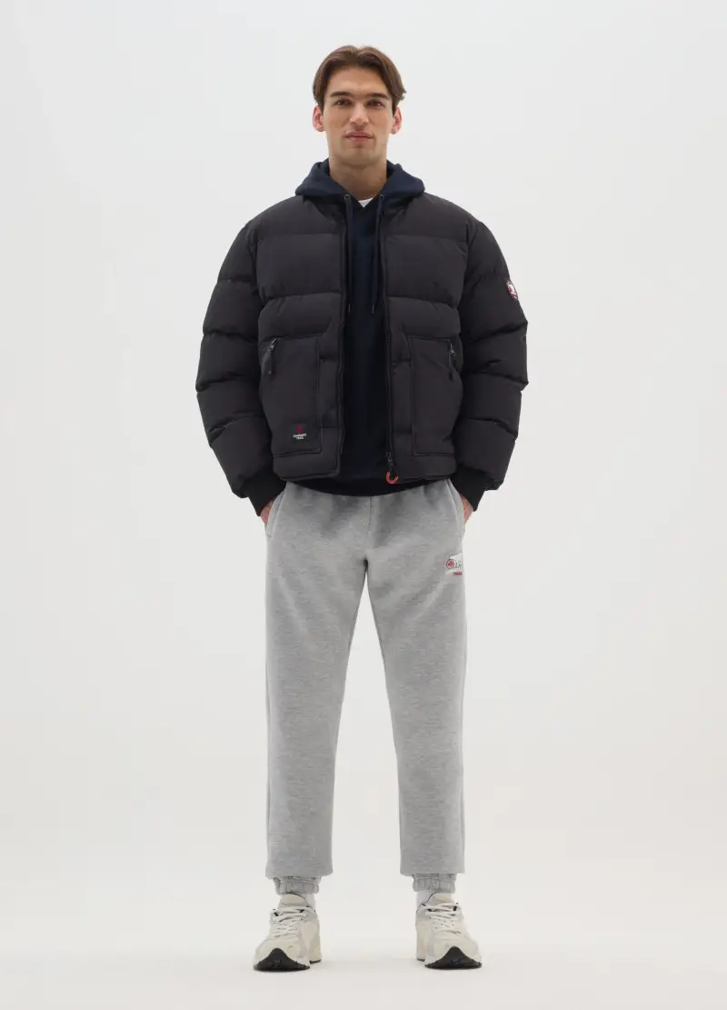 Giacca Imbottita Nera Con Zip, Uomo, Nero miniatura 2