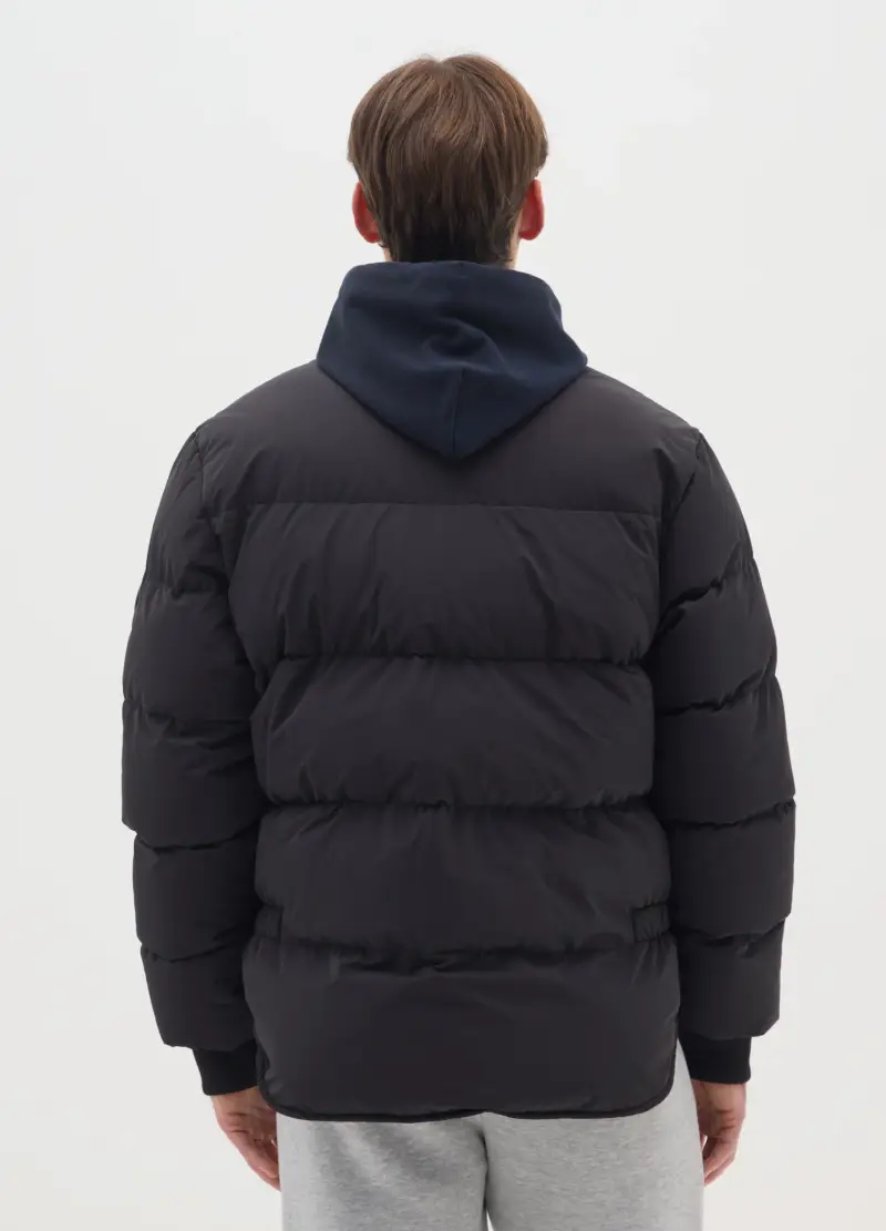 Giacca Imbottita Nera Con Zip, Uomo, Nero miniatura 3