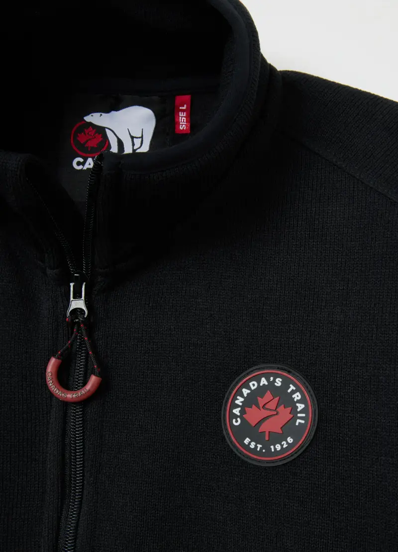 Giacca Nera Pesante Con Zip E Logo Canada Trail, Uomo, Nero miniatura 2
