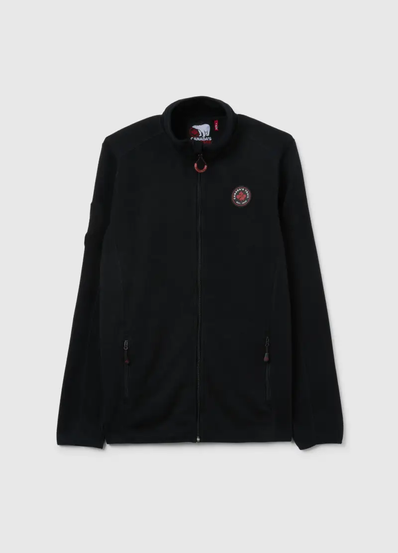 Giacca Nera Pesante Con Zip E Logo Canada Trail, Uomo, Nero