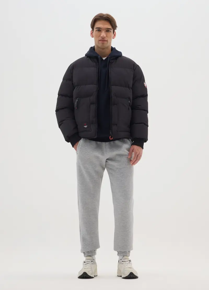 Pantaloni Jogger In Misto Cotone Grigi, Uomo, Grigio