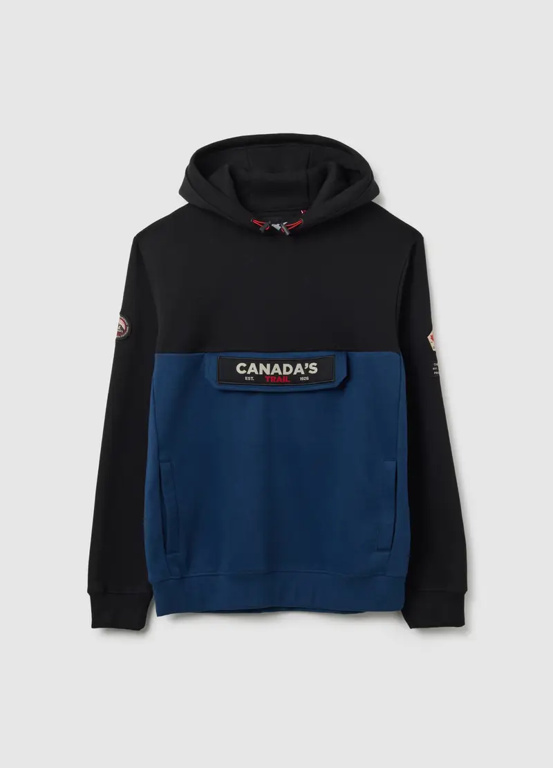 CANADA TRAIL UOMO, Felpa In Misto Cotone Multicolor Con Cappuccio, Uomo, Multicolor, Taglia: S