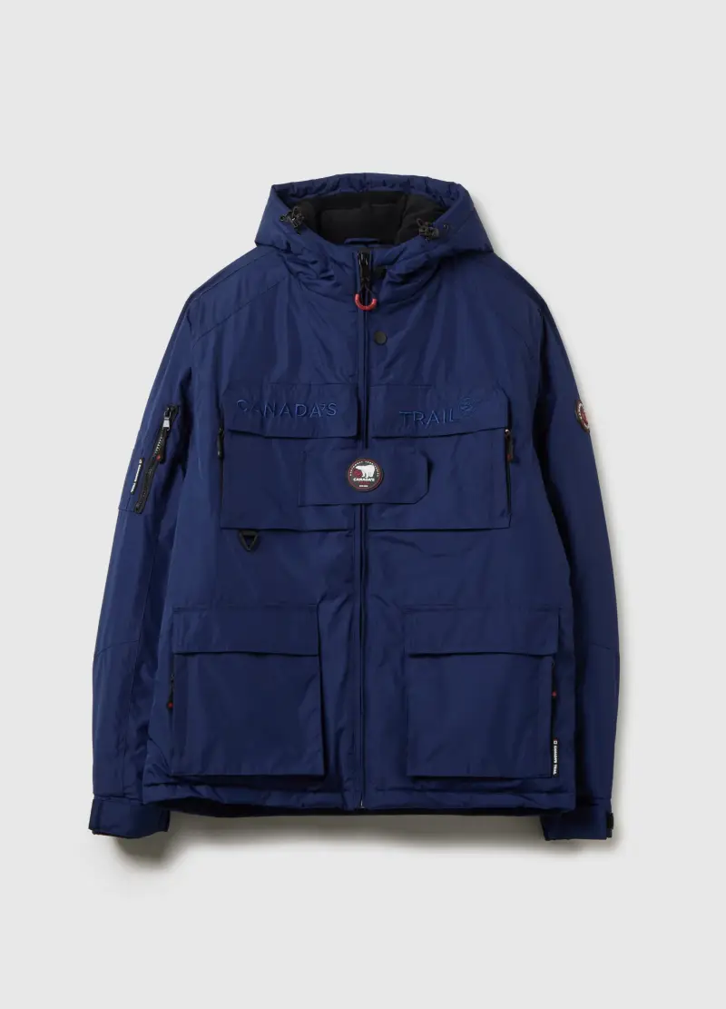 Giacca Blu Pesante Con Cappuccio, Uomo, Viola