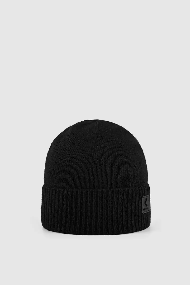 Beanie con lana e cachemire BLACK