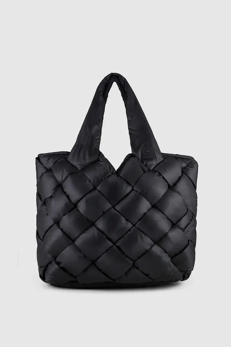 Borsa tote intrecciata riciclata BLACK