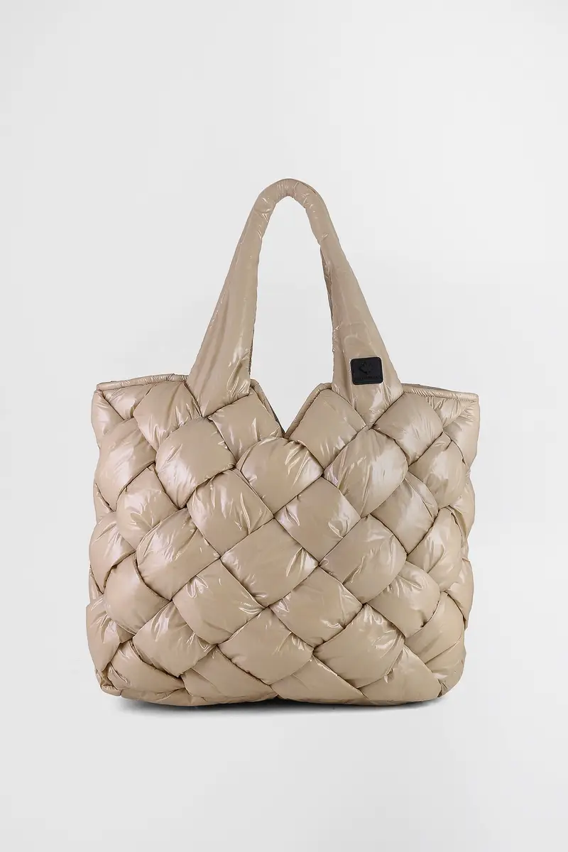 Borsa tote intrecciata riciclata Recycled glossy goat