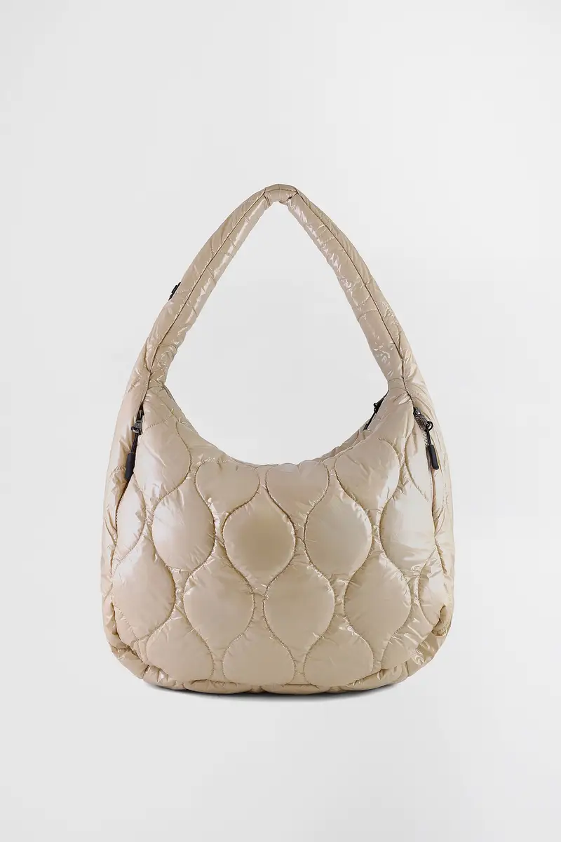 Borsa tote trapuntata riciclata onion Recycled glossy goat