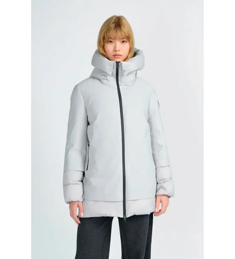 per donna CN G224111W Mantello blu-grigio di Becancour (XS), Casual, Poliestere