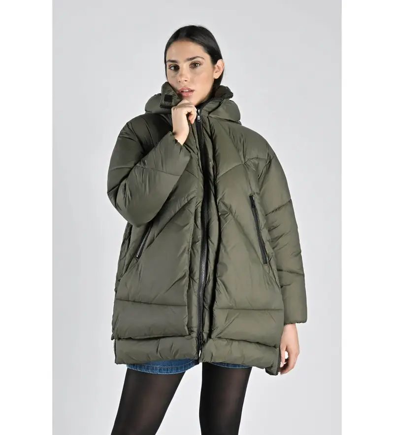 per donna CN G224410W Cappotto verde Eugenia (M), Casual, Nylon