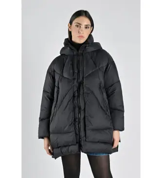 per donna CN G224410W Eugenia cappotto nero (M/L), Casual, Nylon