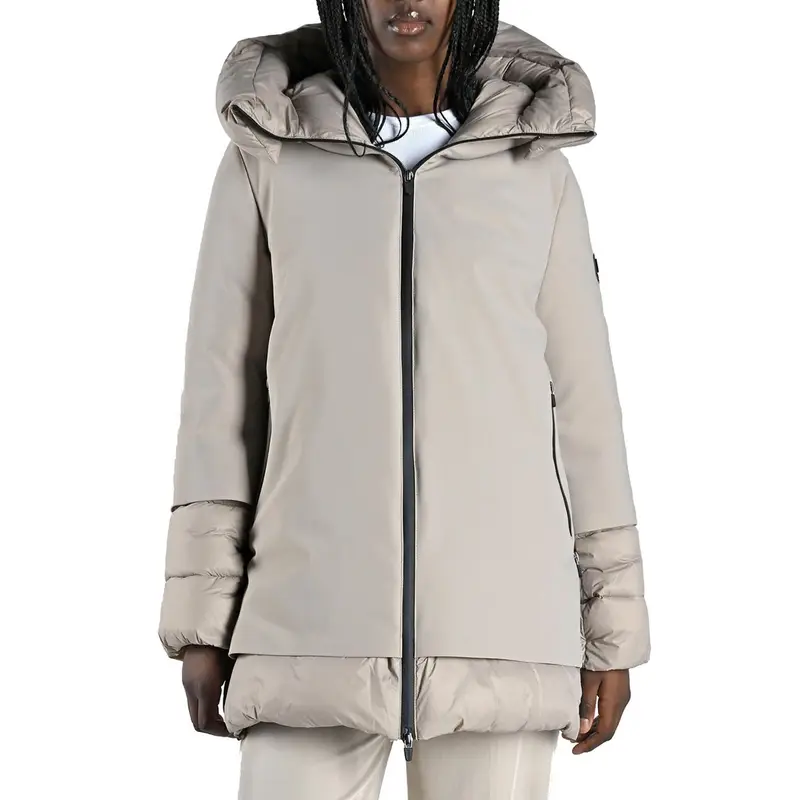 PIUMINO CON CAPPUCCIO BECANCOUR MID DONNA Beige