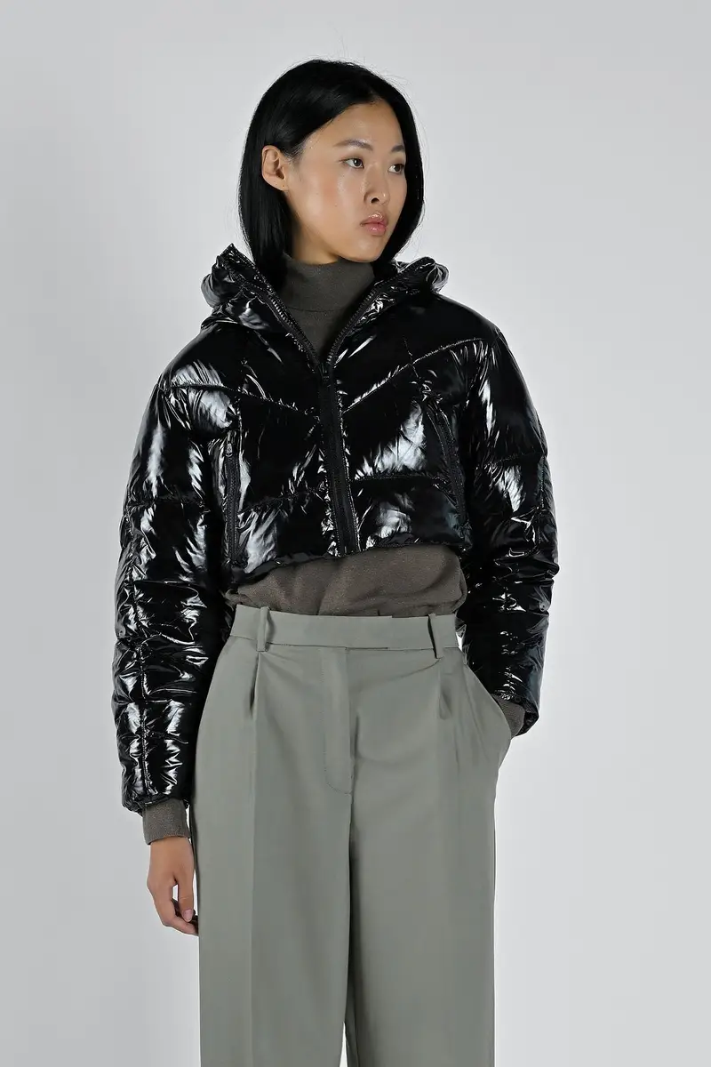 Eugenie cropped glossy GLOSSY BLACK