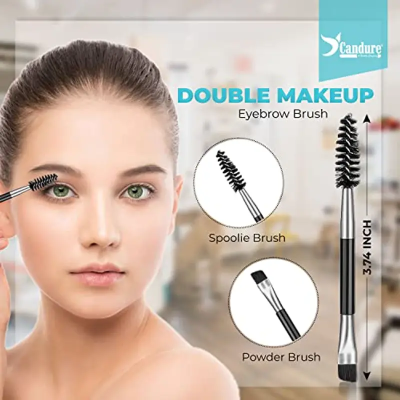 Candure Pinzette Sopracciglia Professionale 6 Pezzi con Piccole Forbici Utilizzate per Bellezza, Trucco, Peli Naso e Schegge Pinzetta Precisione con Custodia Pelle per Uomo e Donna miniatura 3