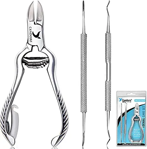 Candure Tagliaunghie Professionale e Tronchesino Impostato per di Spessore e Difficile Unghie dei Piedi & Unghie