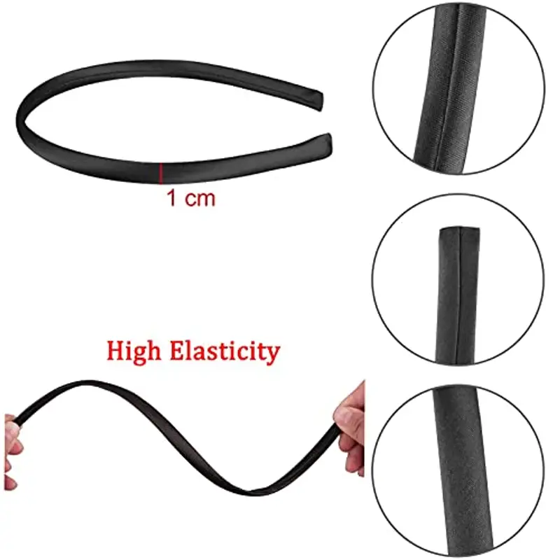 Candygirl 20 Pezzi 10 mm Bambina/Ragazze Fascia per Capelli in Nero Cerchietti Coperto di Nastro Accessorio dei miniatura 2