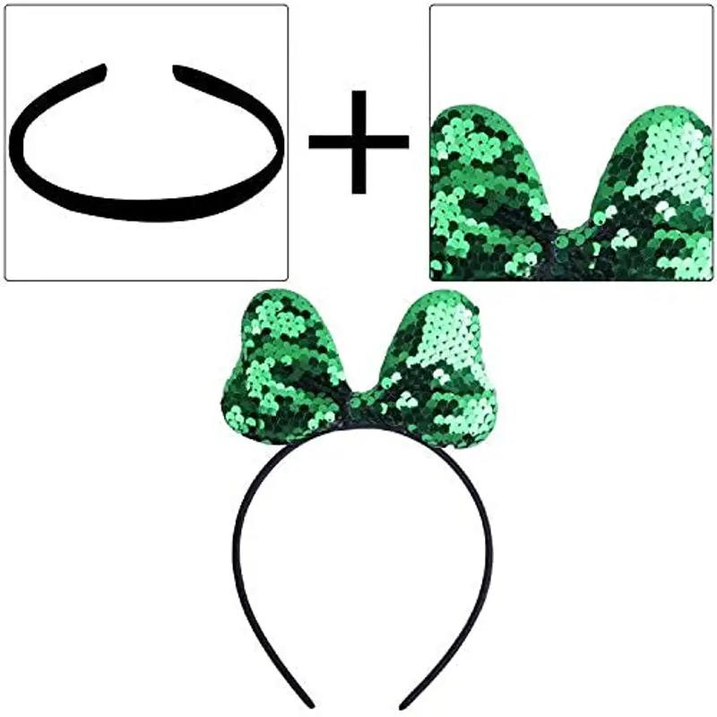 Candygirl 20 Pezzi 10 mm Bambina/Ragazze Fascia per Capelli in Nero Cerchietti Coperto di Nastro Accessorio dei miniatura 3