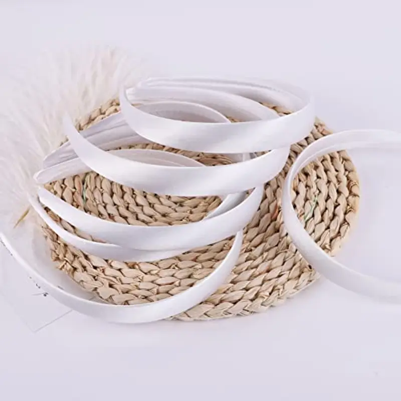 Candygirl 33 Pezzi 2CM Bambina Ragazze fai da te Fascia per Capelli in Raso Cerchietti Coperto di Bianco Accessorio dei miniatura 2