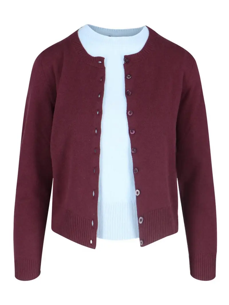 Cardigan Con Maglione Crop Bicolor Multicolore