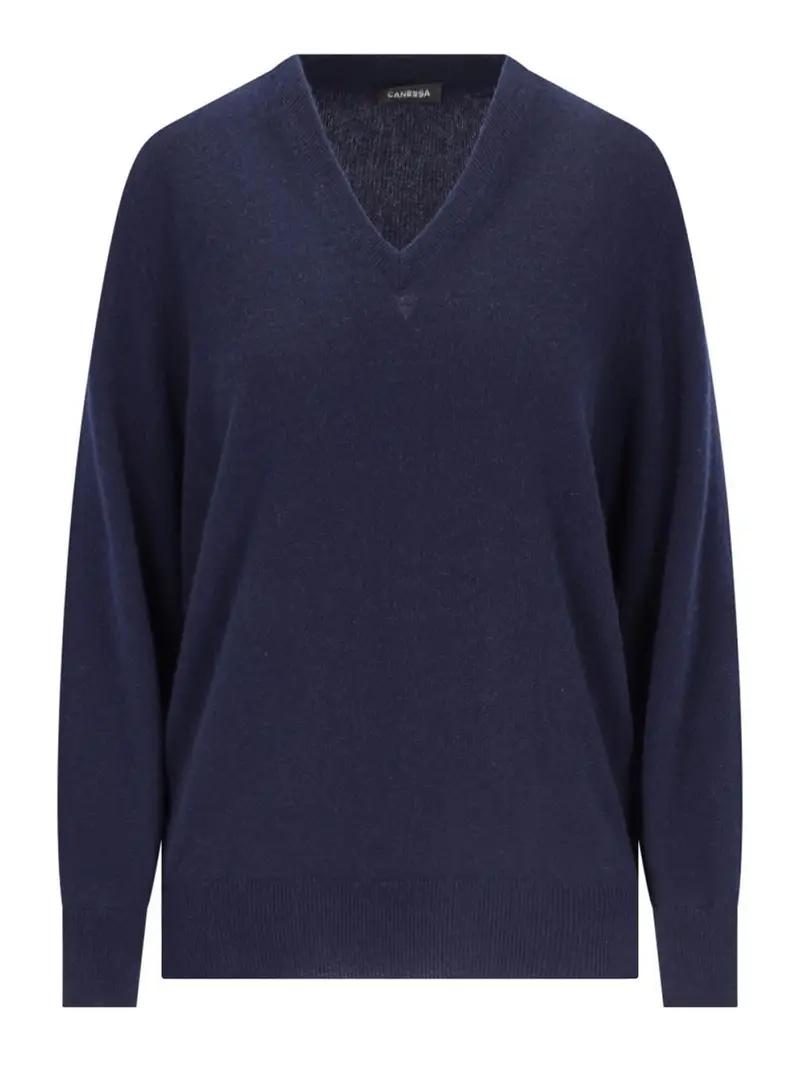 Maglione scollo a V Blu
